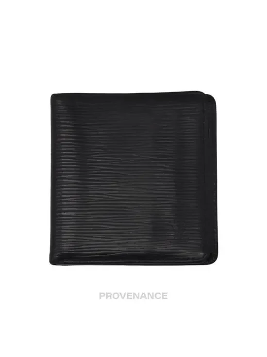🔴 Louis Vuitton 6CC Bifold Wallet in Black Epi Noir Leather
