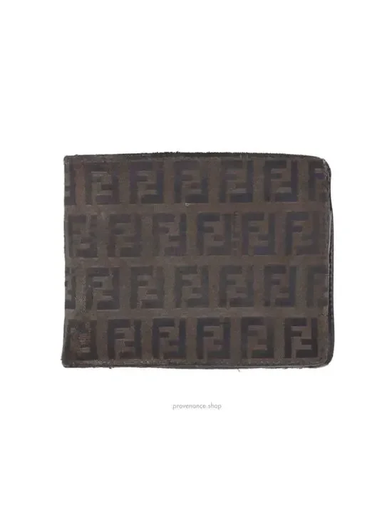 🔴 Fendi FF Zucca Bifold Wallet - Brown
