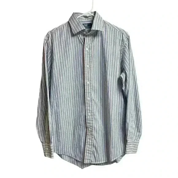 Polo by Ralph Lauren Cotton Orange Blue White Striped Long Sleeve Button Up