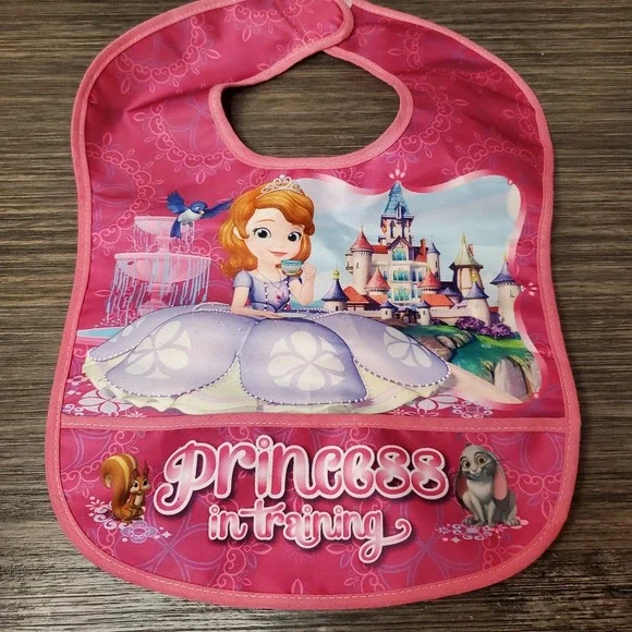 Disney Baby SOFIA THE FIRST Water Resistant Feeding Toddler Bib W/ Pocket Catch