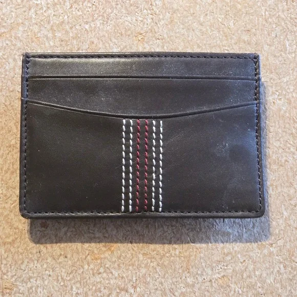 Vintage Trafalgar Italian Calfskin Leather Front‎ Pocket Money Clip Card Holder