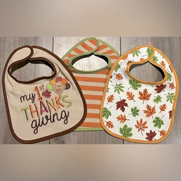 Baby Essentials “My 1st Thanksgiving “ Holiday Bib Set of Three