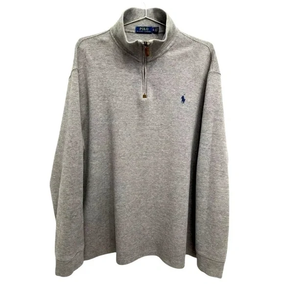Polo Ralph Lauren Mock Zip Neck Thermal Pullover. Gray Size XXL #1439