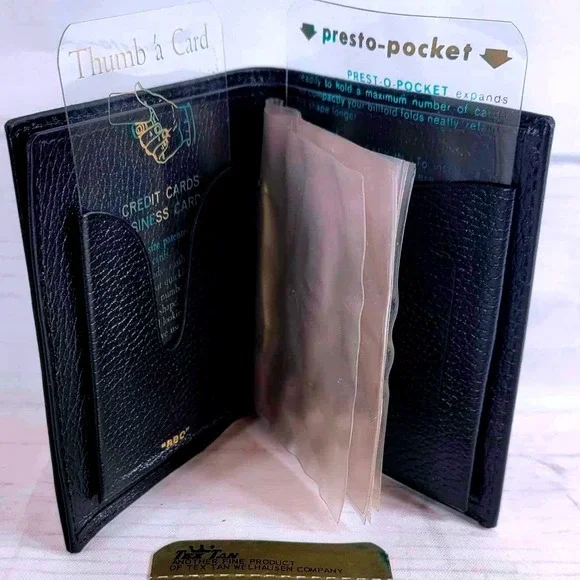 TexTan Men's‎ Bifold Wallet Black Leather Card Holder Organizer