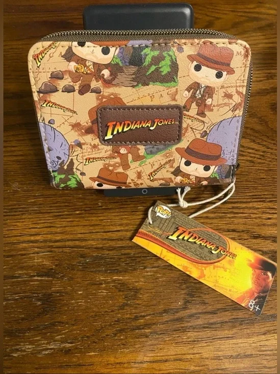 Loungefly Funko Pop Indiana Jones Zip Around Wallet NWT Raiders Lost Ark Map