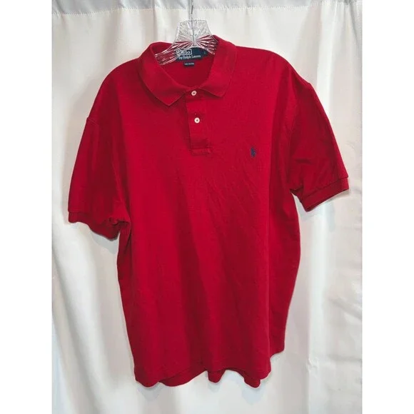 Polo Ralph Lauren Vintage Red Short Sleeve Collared Polo Shirt Men’s Large