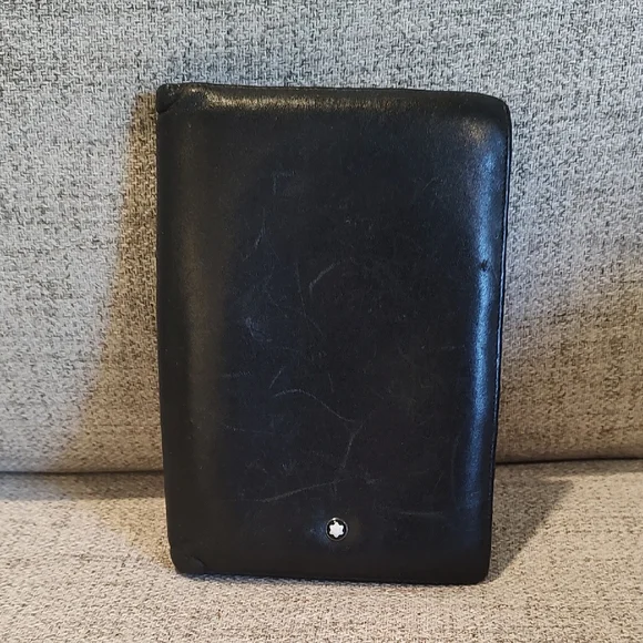 Montblanc Black Leather Travel Wallet•8cc+•Bifold•Used