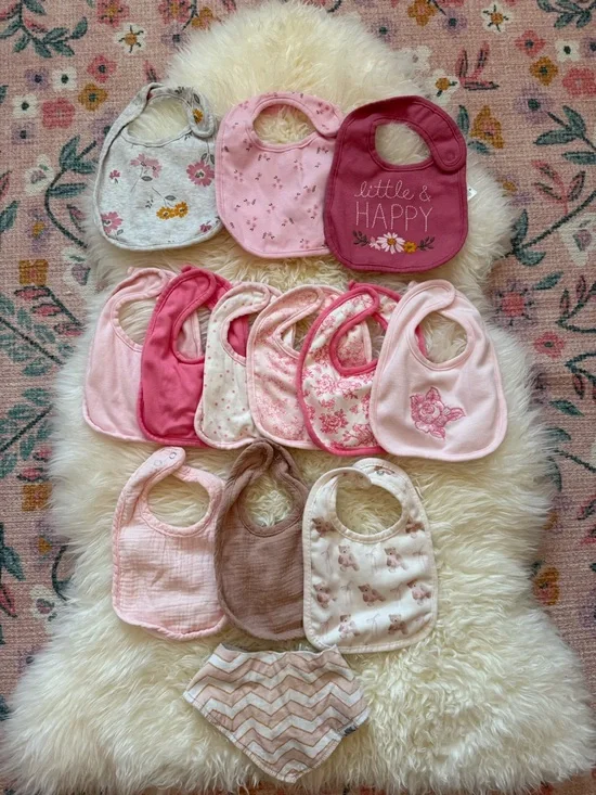 Bundle of 13 Baby Girl Bibs