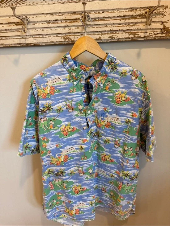 Polo Ralph Lauren Aloha Hawaiian 1/3 Button Pull Over Shirt Men Size XXL