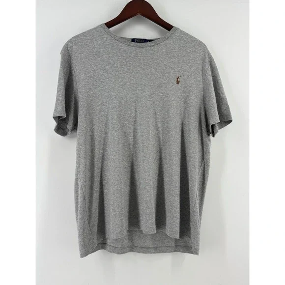 Polo Ralph Lauren Mens XL Custom Slim Fit T-Shirt Heather Gray Short Sleeve Pony