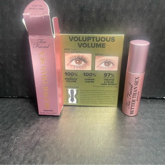 BNWT TOO FACED BETTER THAN SEX VOLUPTUOUS MASCARA .13 oz BLACK