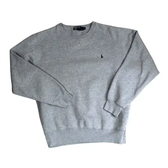 Vintage Polo Ralph Lauren Sweatshirt Mens Small Gray Pony Preppy Classic 90s