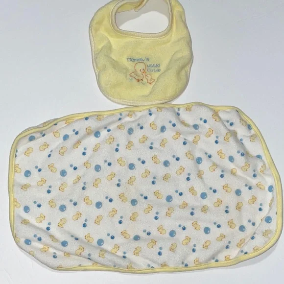 Fisher-Price Yellow Duck Bib and Towel Set