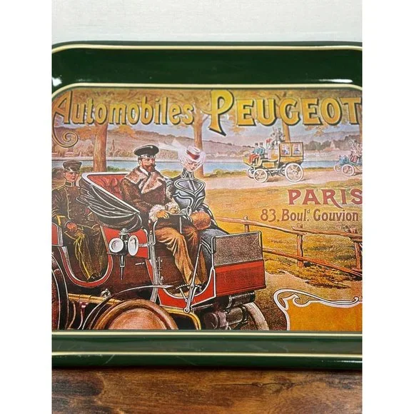 Vintage Automobiles Peugeot‎ Dark Green Tray Hong Kong EUC