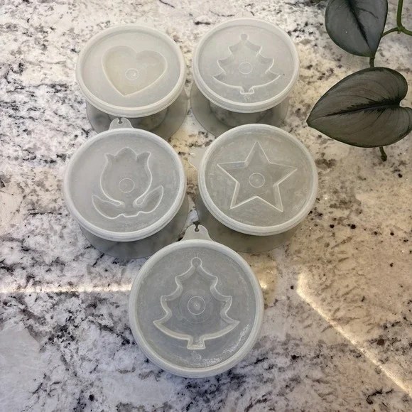 5 Vintage‎ Tupperware Jello Mold Jel-N-Serve Gelatin Bowls with Molds Lids