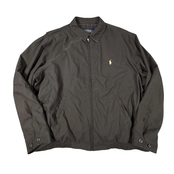 Polo Ralph Lauren Harrington Jacket Mens 2XB Black Full Zip Lined Windbreaker