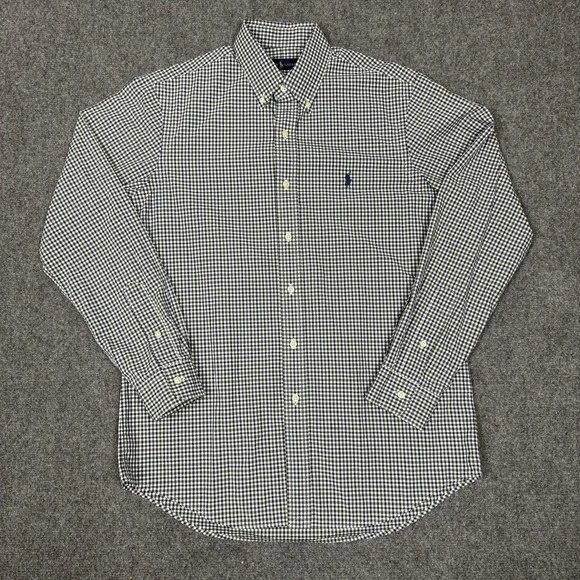 Polo Ralph Lauren Men's Gingham Check Button Down Shirt Blue Green Medium