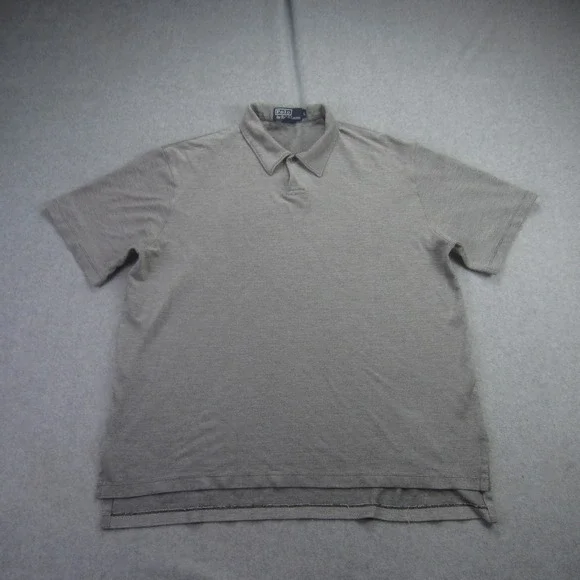 Polo Ralph Lauren Polo Shirt Mens Large Gray Heathered Short Sleeve Golf‎ Casual