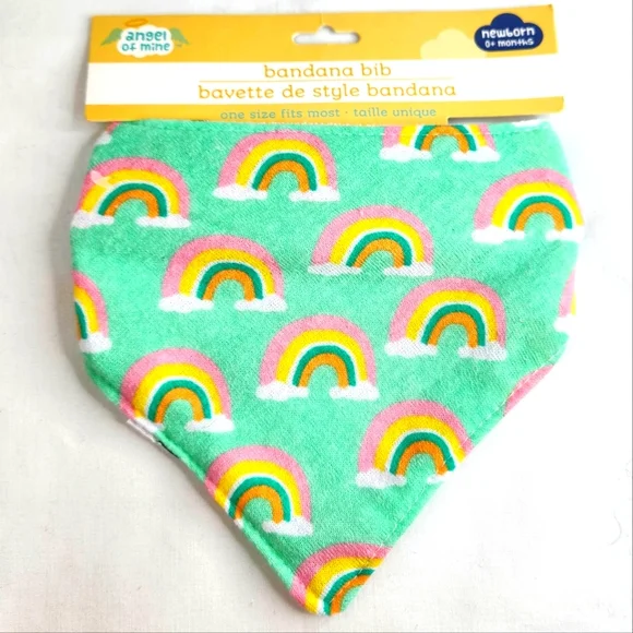 New Angel of Mine Pastel Rainbow Banana Bib, Newborn 0-6 Months