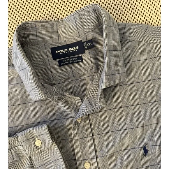 Polo Ralph Lauren Golf Mens Button Down‎ LS Glen Plaid Westerton Shirt XXL