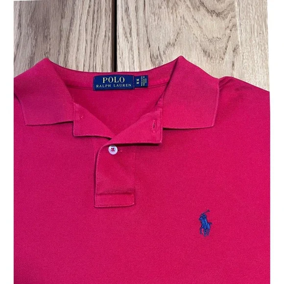 Polo Ralph Lauren Polo Shirt Mens Size M Red Preppy Pima Cotton Short Sleeve