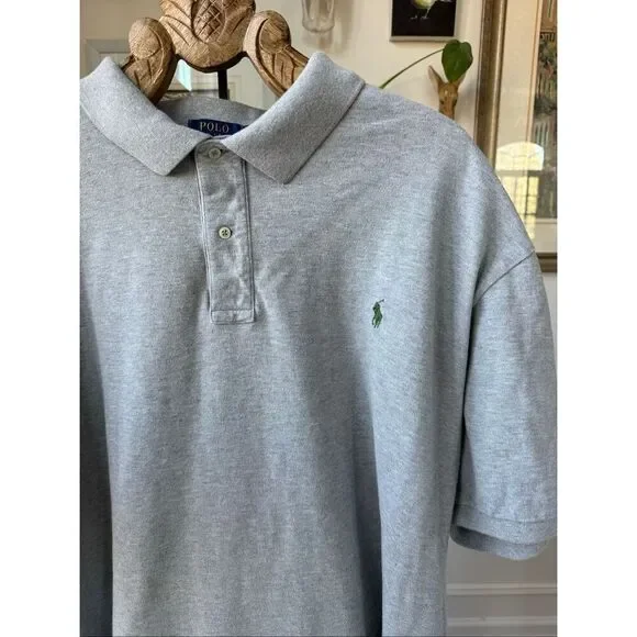Polo Ralph Lauren Grey Pique Cotton Golf Shirt 5X