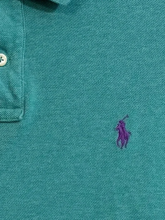 Polo Ralph Lauren Custom Fit Polo Shirt XL Turquoise Purple Pony