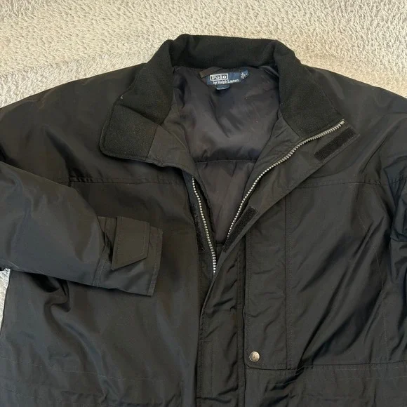 Polo Ralph Lauren Down Field Jacket Mens XL Black Parka Quiet Luxury‎ Heritage