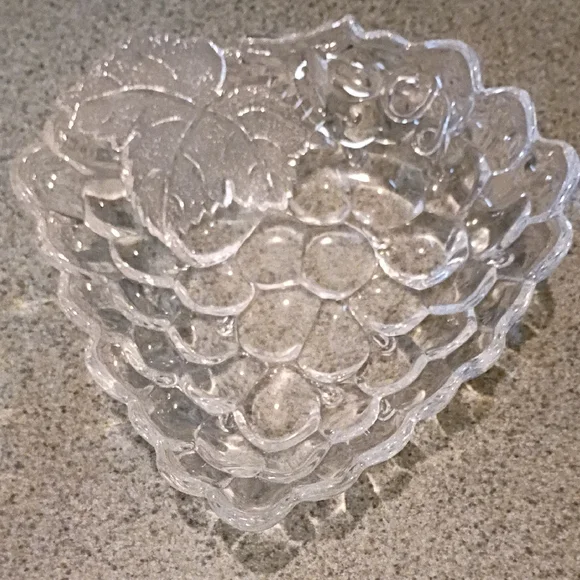 Clear Grape Design Glass Bowl