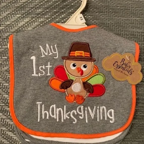 3 Pc Bib Set My 1st Thanksgiving *NEW*