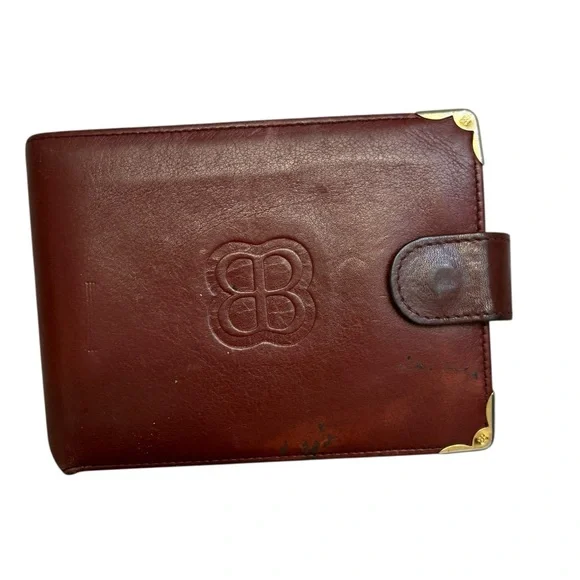 Balenciaga burgundy leather men’s bifold wallet vintage