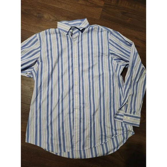 Polo Ralph Lauren Regent Custom Fit‎ Pinstripe Button Down Shirt Size 18 36/37