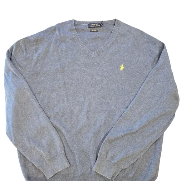 Polo by Ralph Lauren Blue V-Neck Sweater XL