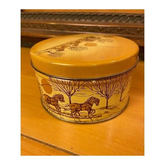 Vintage E Cherry Sons & Co Cashew Butter Crunch Tin Stagecoach Philadelphia