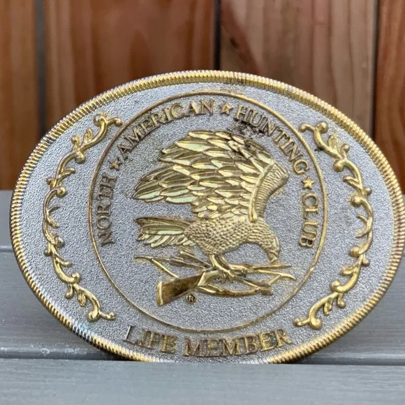 North American hunting club men’s belt buckle