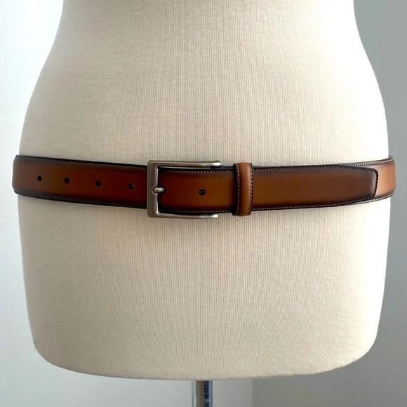 Perry Ellis Portfolio Mens Brown Genuine Leather Size 34/85