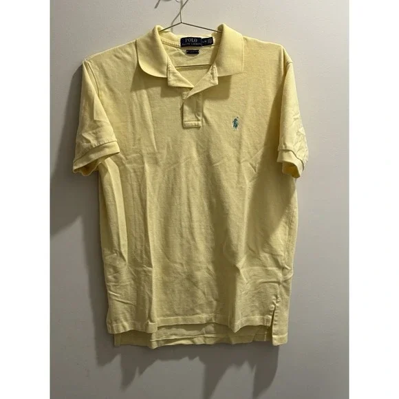 Polo Ralph Lauren Yellow Short Sleeve Size Large Men's Shirt Classic Fit