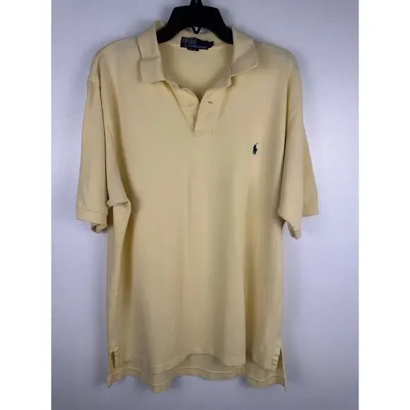 Polo Ralph Lauren polo shirt Men's yellow size XL embroidered blue Pony motif