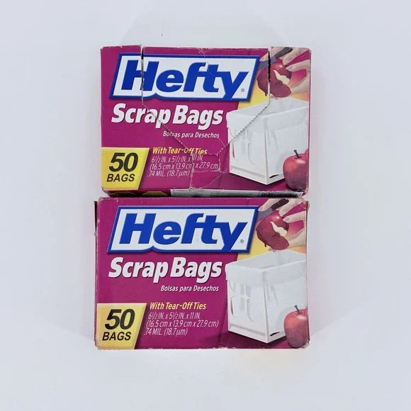 Hefty Scrap Bags Kitchen Trash Bags Lot 2 Boxes 78 Bags READ