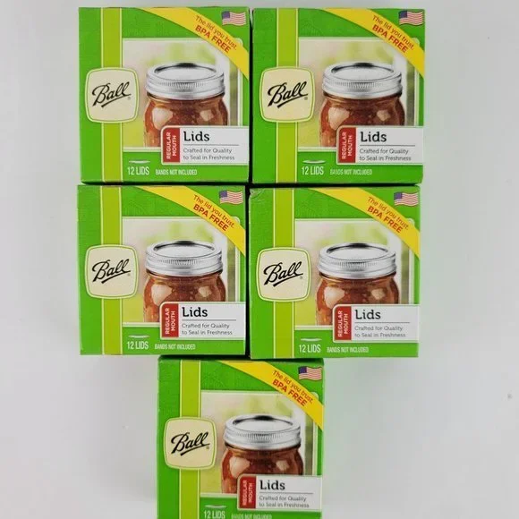 Ball Regular Mouth Lids for Mason Jar Canning‎ Lot Of 5 Boxes 12 Lids 60 Total