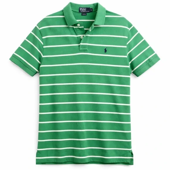 Polo by Ralph Lauren Green Striped Polo Shirt large casual work y2k vtg work