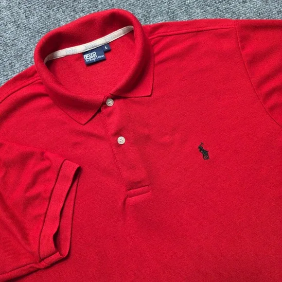 Polo Ralph Lauren Men's Red Short Sleeve Cotton Pique Polo Shirt Size Large L