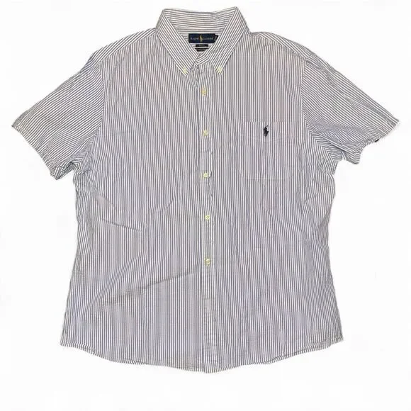 Polo Ralph Lauren seersucker Slim fit Untucked Fit short sleeve button-up XXL