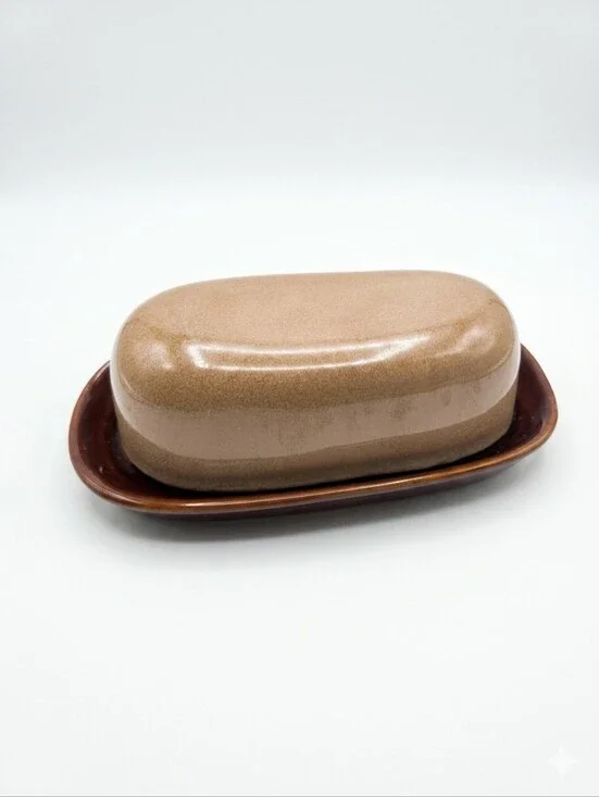 Sango Nova Brown 4933 Ceramic Butter Dish with Lid 8