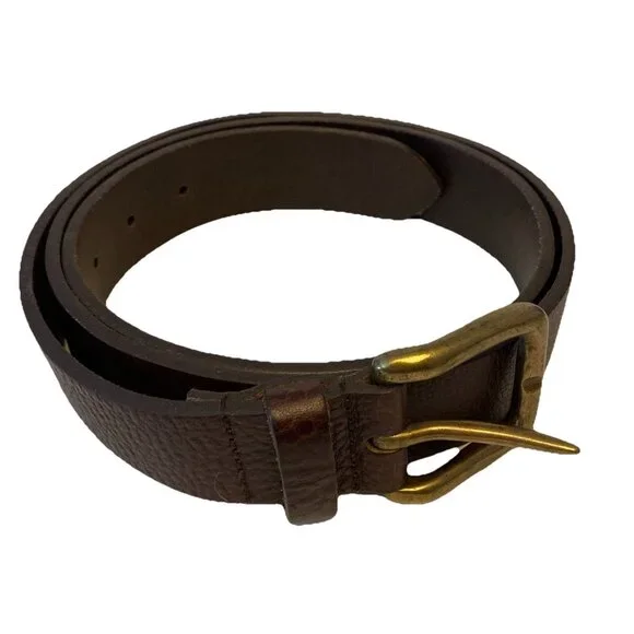Eddie Bauer Brown Pebbled English Leather Belt Casual Everyday Jeans Sz 42
