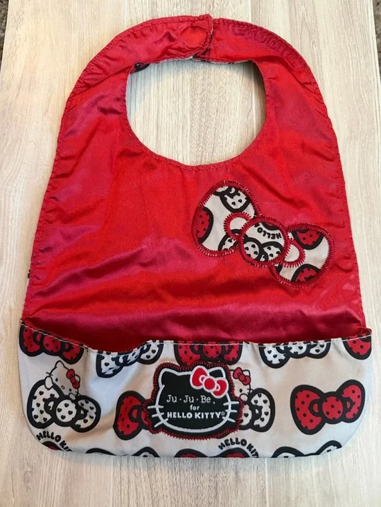 Ju-Ju-Be Hello Kitty Red and White Baby Bib with Bow Motif