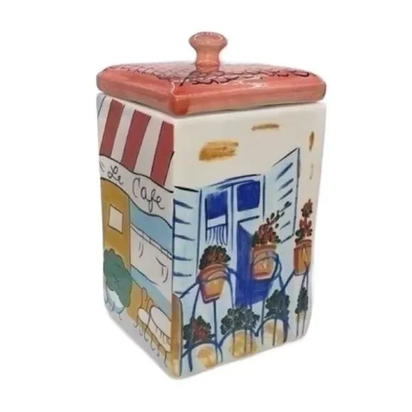Boston Warehouse Trading Corp. Colorful Vintage Ceramic Bistro Kitchen Canister