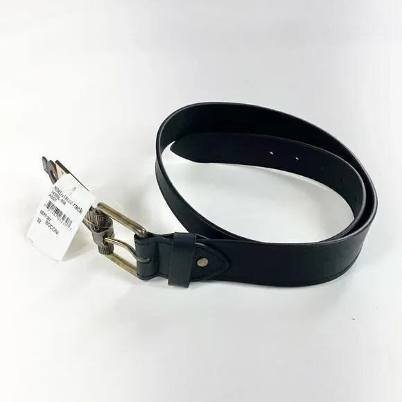 boconi black and bronze leather belt 32