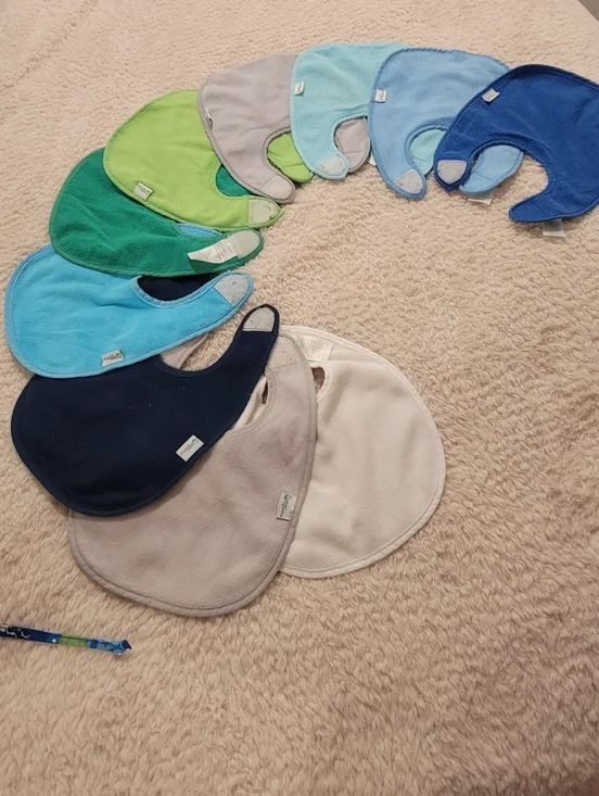 iPlay Green sprouts 100% cotton teething bibs 6m