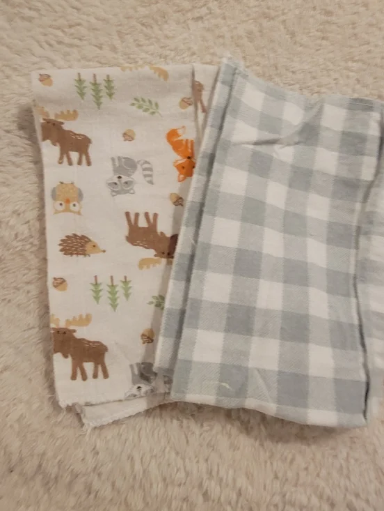 Hudson baby set of four burp cloths in Cotton flannel